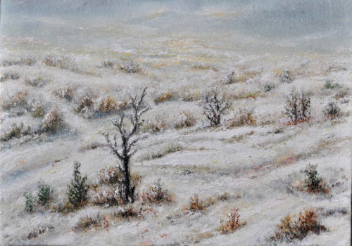 peinture d'un paysage enneigé